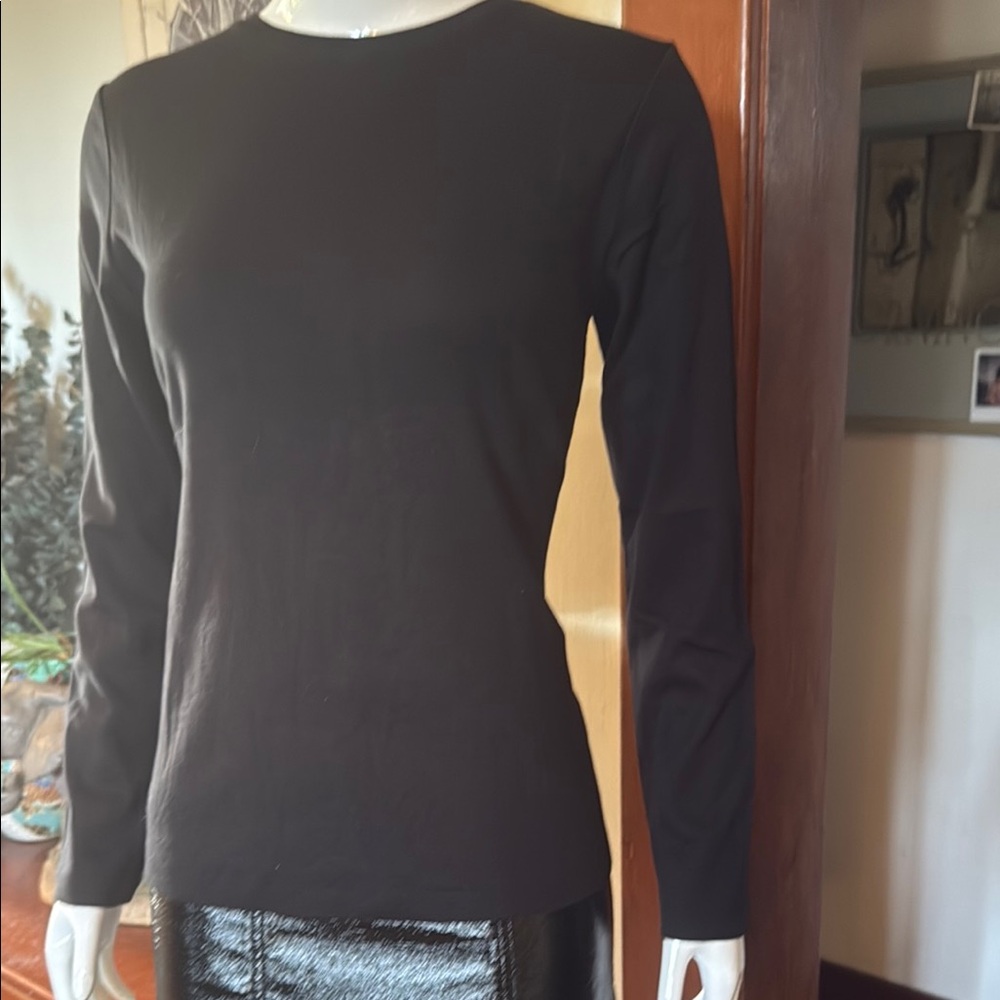 NWT northern reflections size small Classic Black Long Sleeve Top 💯 cotton